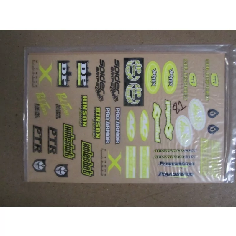 Plaques d'autocollants jaune fluo goldspeed etc Plaques d'autocollants jaune fluo goldspeed etc