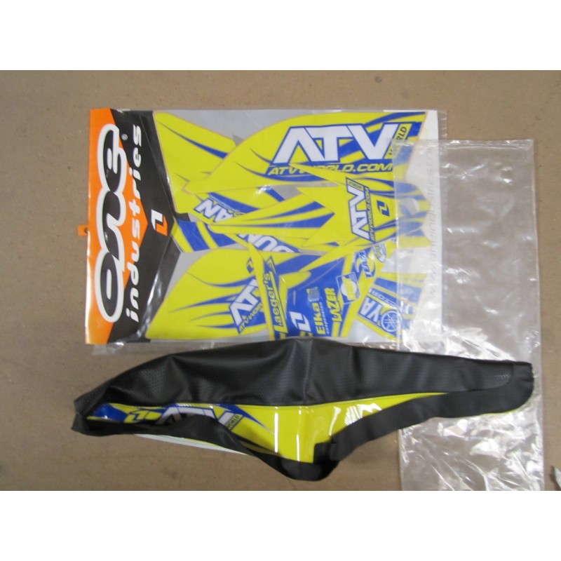 Kit déco jaune fluo ONE ATV WORLD YFZ450 carbu